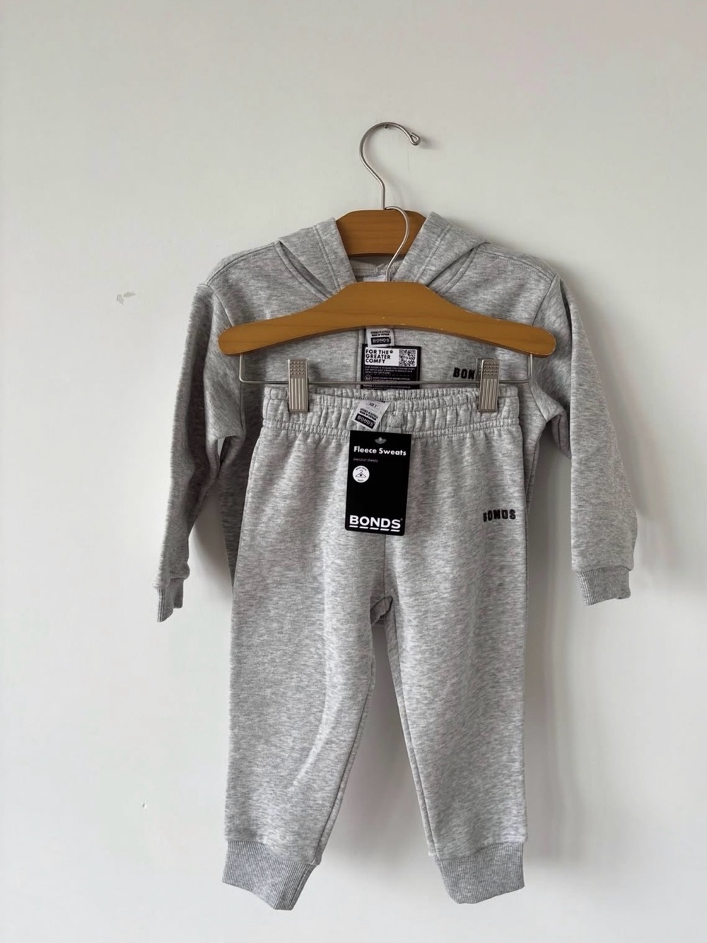 Bonds Kids Grey Fleece Jogger Set